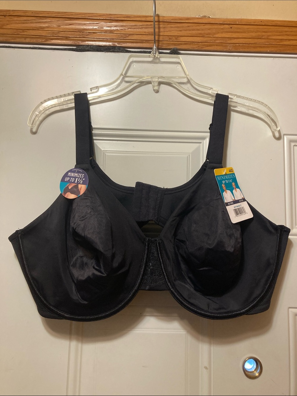 Vanity Fair Full Coverage Black Minimizer Bra 44D NWT
